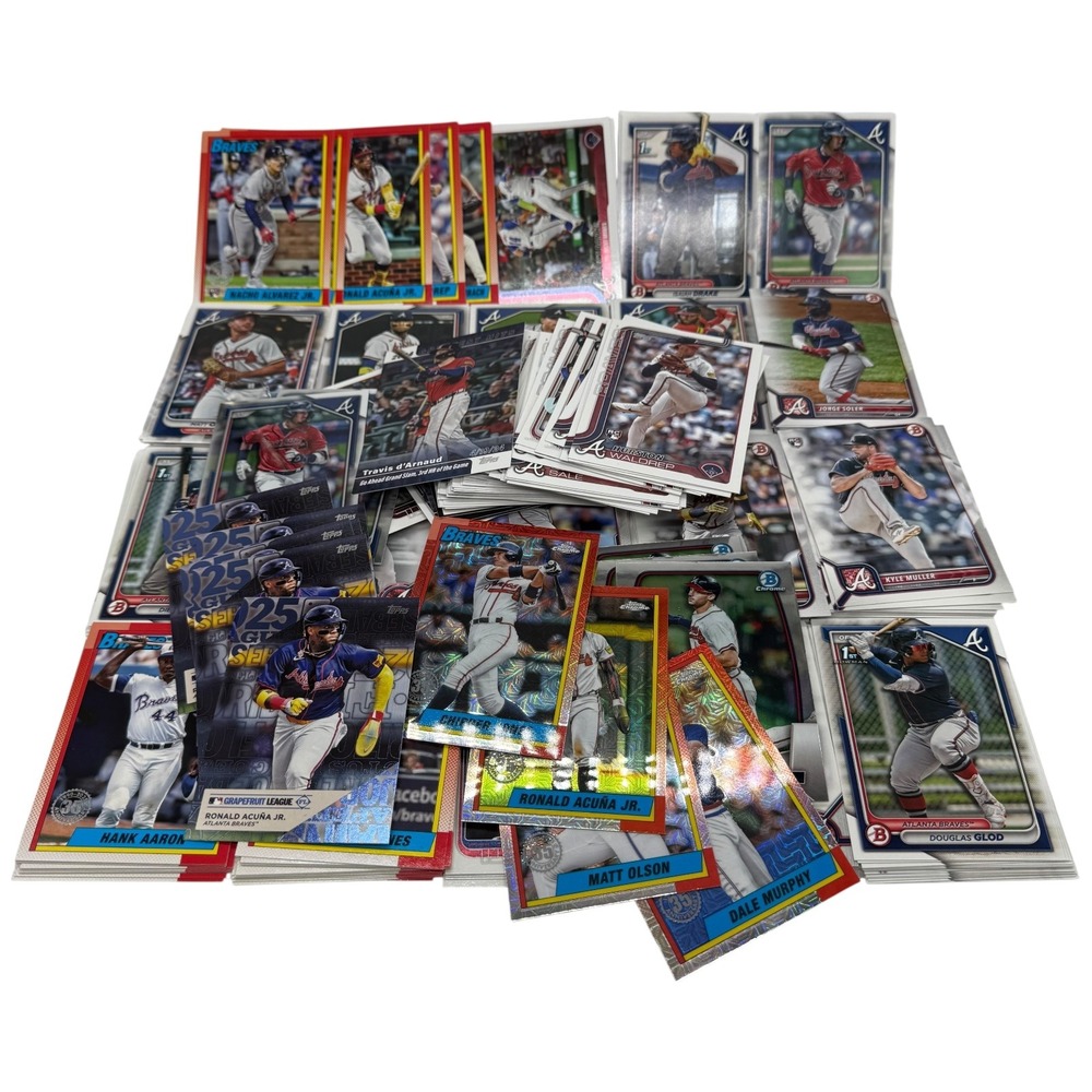 Atlanta Braves Baseball Cards 300+ Lot Topps 2025 Chrome Acuna Aaron Jones Soler